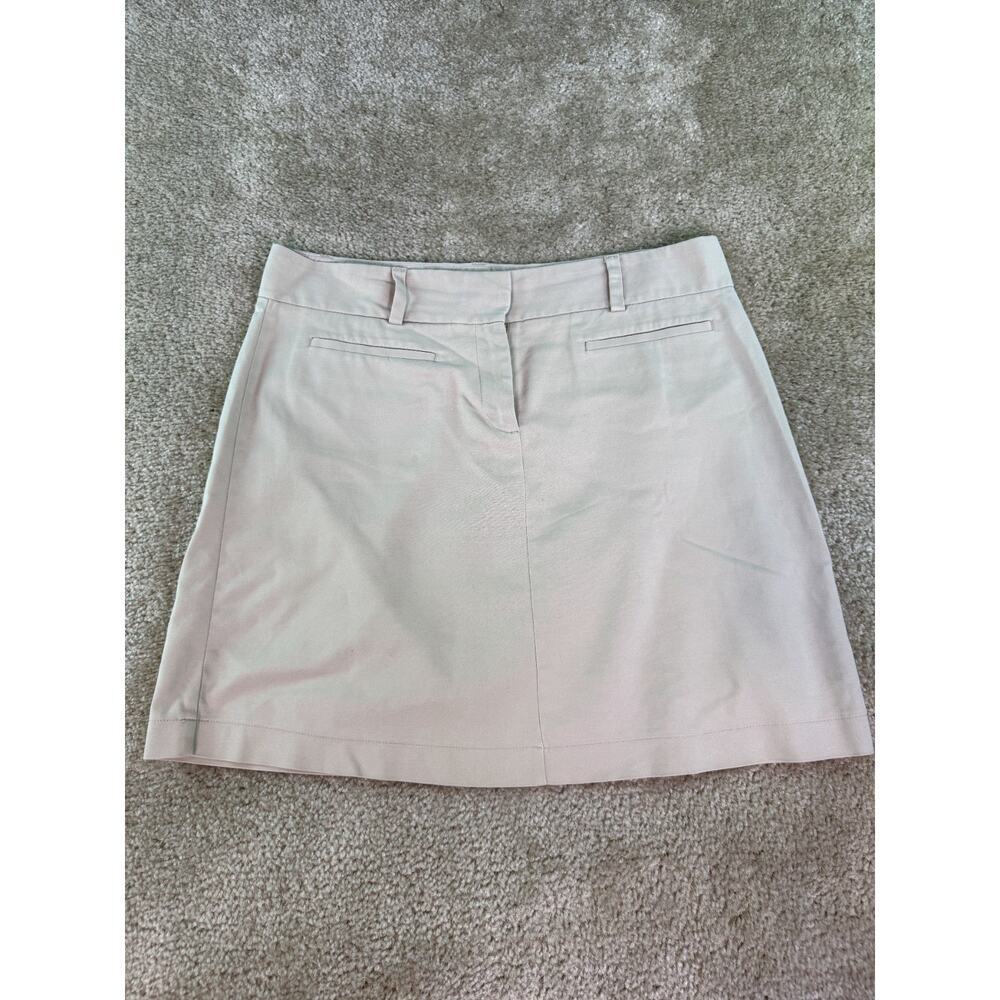 Old Navy Pencil Skirt Womens 10 Beige Flat Front Perfect Khaki Pockets D528